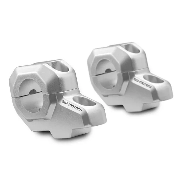 SW-Motech Bar Riser For 28 mm Handlebar, H=30 mm. | Silver