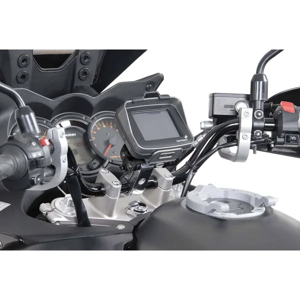 SW-MOTECH GPS Mount with Handlebar Clamp For 1in Handlebars | Silver