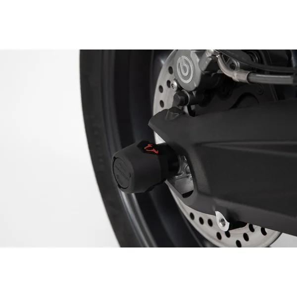 SW-Motech Rear Axle Slider Set For Triumph Tiger 800 ’10- / 900 ’19- | Black - Image 2
