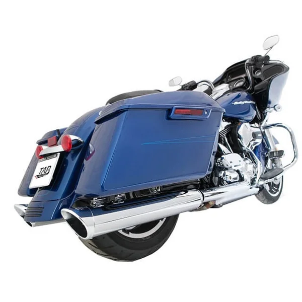 TAB Performance 4" B.A.M. Stick Slip-On Mufflers for 1995-2016 Harley Touring - Chrome