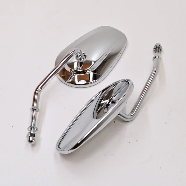 Tapered Mirrors (OEM Style) w/ Short Stems and Convex Mirrors - Chrome - Sold As a Pair - Fits All Harley Davidson Models - Image 4