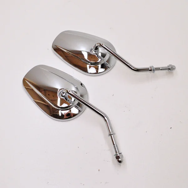 Tapered Mirrors (OEM Style) w/ Short Stems and Convex Mirrors - Chrome - Sold As a Pair - Fits All Harley Davidson Models - Image 6