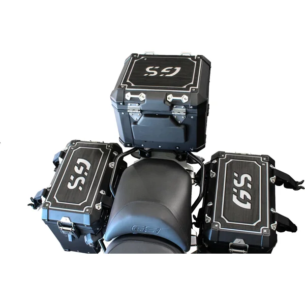 TechSpec Pannier Lid Guards, BMW R 1200/1250 GS Combo Kit, Right, Left & Tail, Black on Gray ’17- - Image 2