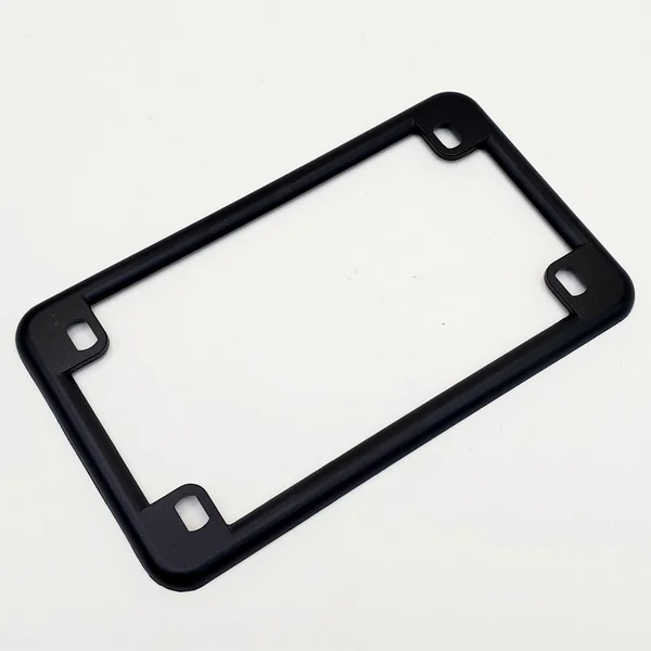 Textured Black 7”x4” US Motorcycle License Plate Frame/Mount – Powder Coated Metal Frame, Built to Last – 7-1/4”x4-1/4” Overall Dimensions (5-3/4”x2-3/4” Center-to-Center Mounting Holes) - Image 2