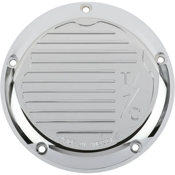 Thrashin Supply Finned 5-Hole Derby Cover for Harley M8 Touring - Chrome