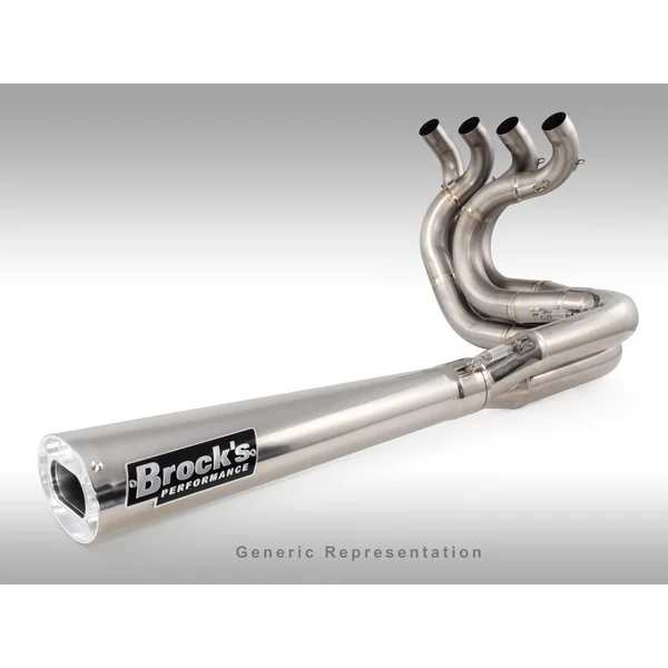 TiWinder Polished Full System w/ 18" Muffler Street Baffle GSX-R1000 (01-04)