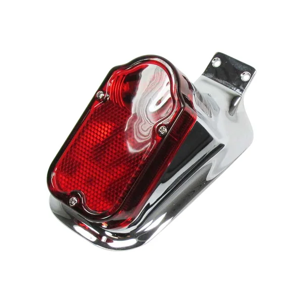 Tombstone Vintage Tail Light with License Plate Tag Mount - 1947-1954 Harley Davidson Style, Replaces HD PT# 68003-47T