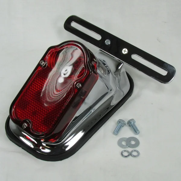 Tombstone Vintage Tail Light with License Plate Tag Mount - 1947-1954 Harley Davidson Style, Replaces HD PT# 68003-47T - Image 2