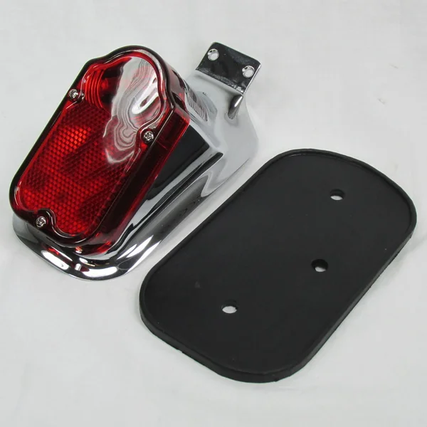 Tombstone Vintage Tail Light with License Plate Tag Mount - 1947-1954 Harley Davidson Style, Replaces HD PT# 68003-47T - Image 4