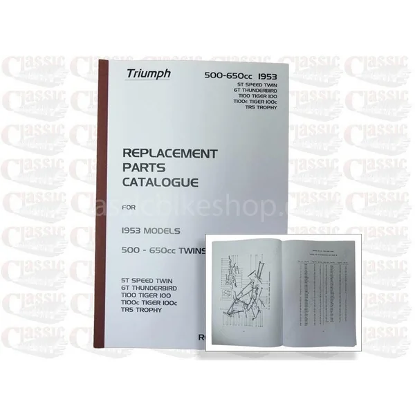 Triumph 1953 p/u Parts Book