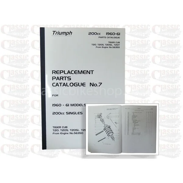 Triumph 1960/61 T20 Parts Book