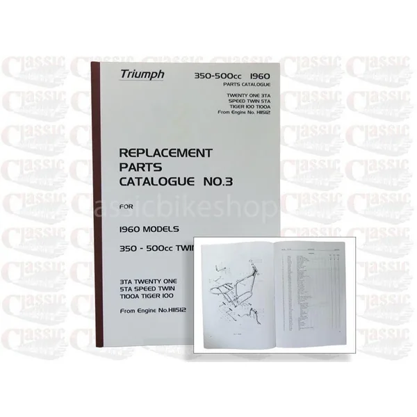 Triumph 1960 3TA/ 5TA/ T100A Parts Book