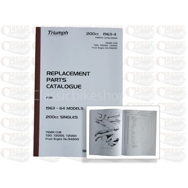 Triumph 1963/64 T20 Parts Book