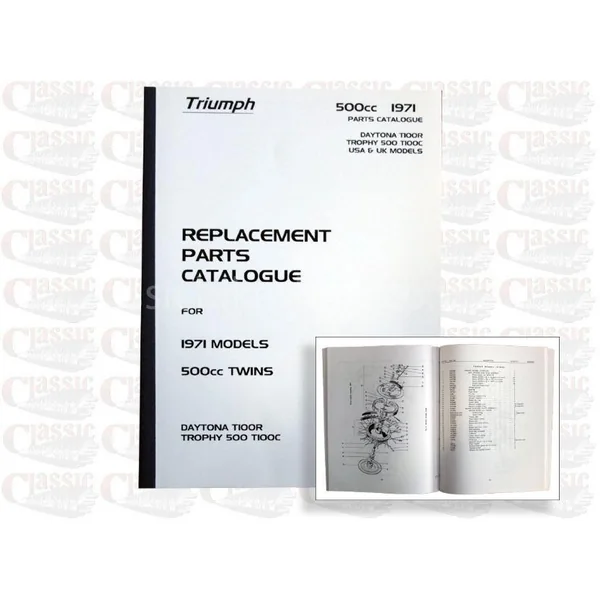 Triumph 1971 T100R, T100C Parts Book