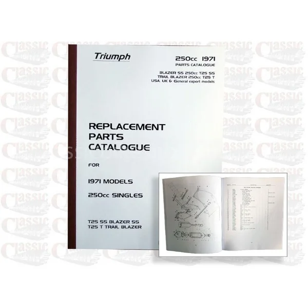 Triumph 1971 Trophy T25SS Parts Book