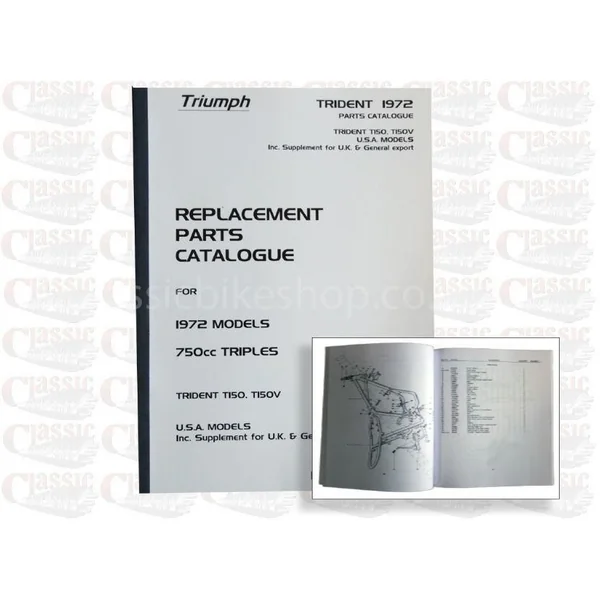 Triumph 1972 Trident T150 Parts Book