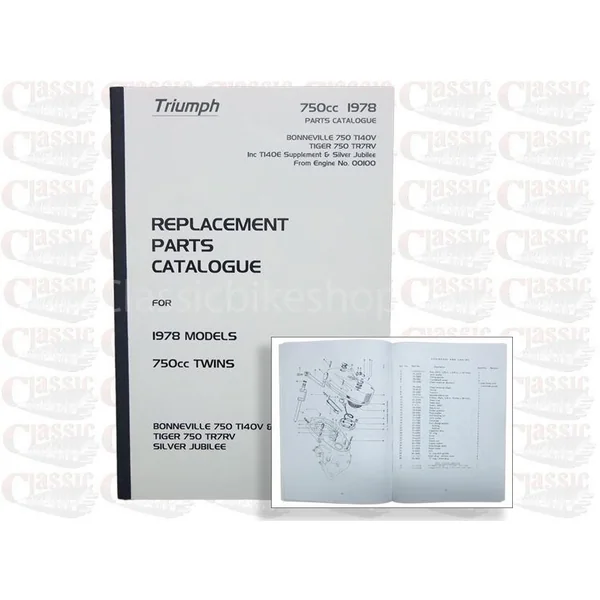 Triumph 1978 750cc Bonneville T140V, Tiger 750 TR7RV + 1977 Silver Jubilee Parts Book - Image 2