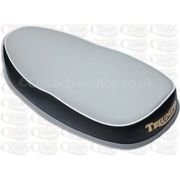 Triumph 3TA/ 5TA/ T90/ T100/ TR6/ T120 Grey Top Dual Seat 1959-66 - Image 4