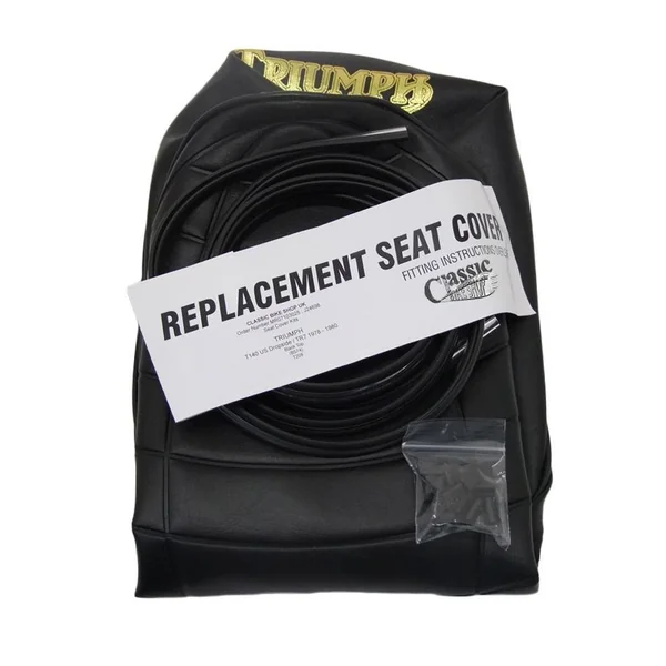 Triumph T140 U.S Dropside Dual Seat Cover Black - Image 2