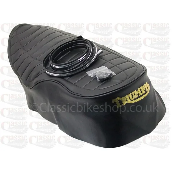 Triumph T140 U.S Dropside Dual Seat Cover Black - Image 4