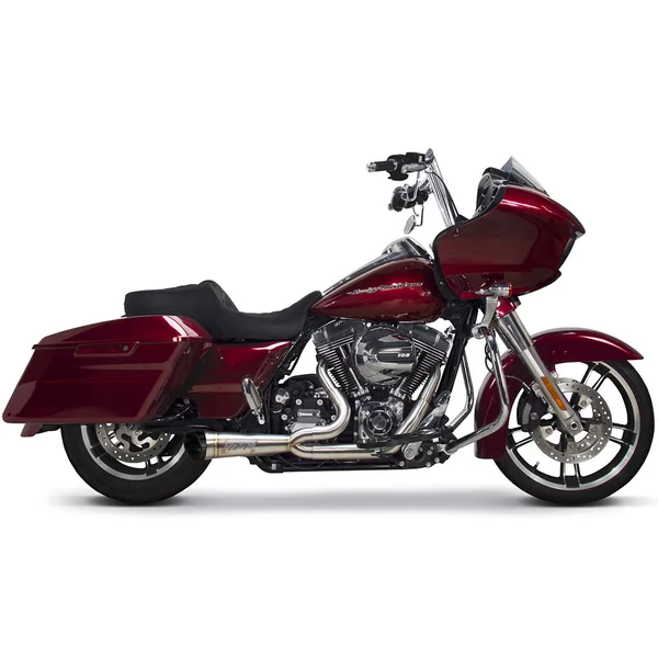 Two Brothers Racing 2-into-1 Slash Cut Shorty Exhaust for 2007-2016 Harley Touring - Stainless - Image 2