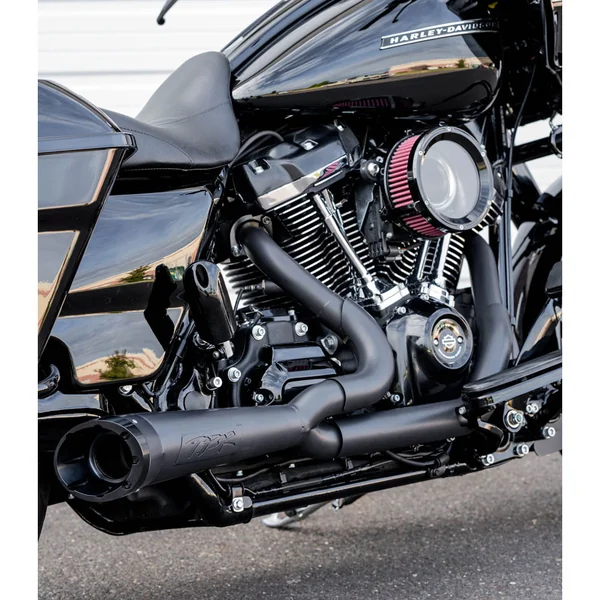 Two Brothers Racing Turnout Shorty 2-1 Exhaust for 2017-2023 Harley Touring - Black - Image 2