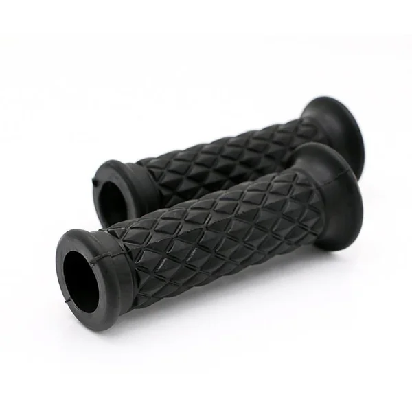 Universal Black 7/8" Handlebar Grips Black Diamond Pattern - Image 2