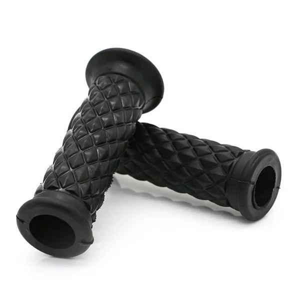 Universal Black 7/8" Handlebar Grips Black Diamond Pattern - Image 3
