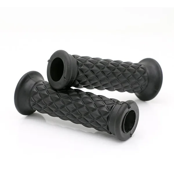 Universal Black 7/8" Handlebar Grips Black Diamond Pattern - Image 4