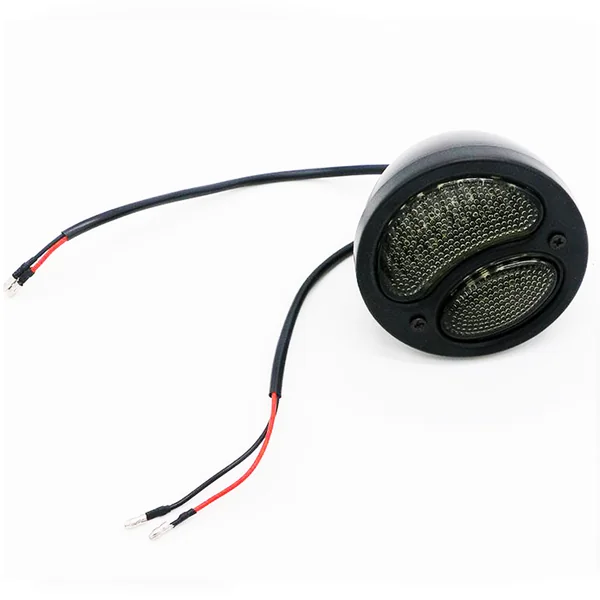 Universal Black Round Taillight "Stop"