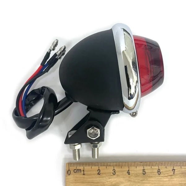 Universal Custom Black with Chrome Rim LED 12V Tail Stop Light - Image 2