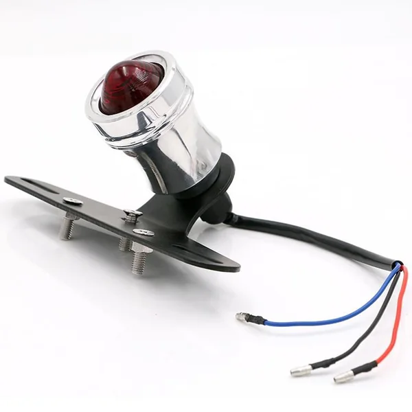 Universal LED Tail light With Number plate bracket (Chrome)