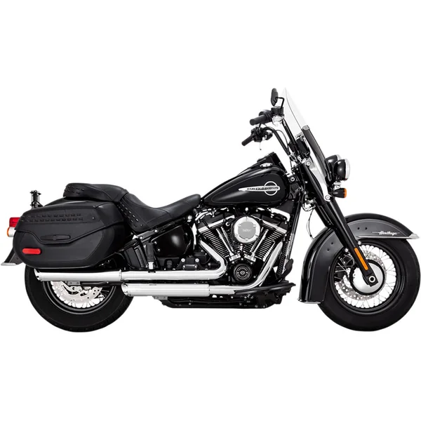 Vance & Hines 3" Twin Slash Slip-On PCX Mufflers for 2018-2024 Harley Softail Deluxe & Heritage FLDE/ FLHC - Chrome