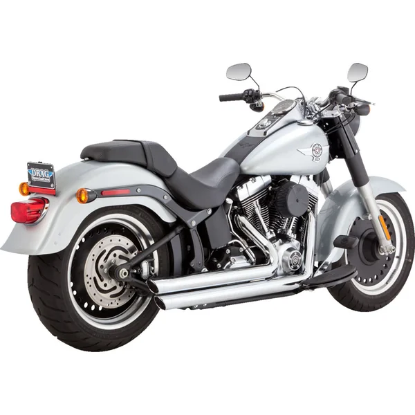 Vance & Hines Big Shots Staggered Exhaust for 2000-2009 Harley Softail - Chrome - Image 2