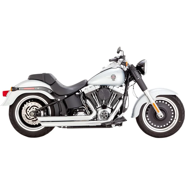 Vance & Hines Big Shots Staggered PCX Exhaust for 1986-2017 Harley Softail - Chrome - Image 2