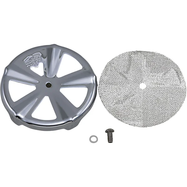 Vance & Hines Chrome Air Cleaner Cover For VO2 Naked & Round Air Cleaners - Skullcap Crown