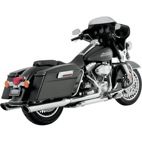 Vance & Hines Chrome Twin Slash Slip-On Mufflers for 1995-2016 Harley Touring