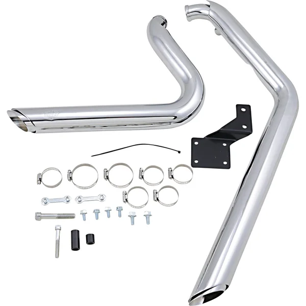 Vance & Hines Shortshots Staggered Exhaust for 1986-2011 Harley Softail - Chrome - Image 2