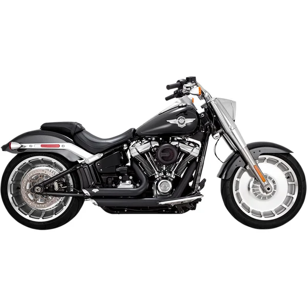 Vance & Hines Shortshots Staggered PCX Exhaust for 2018-2023 Harley Softail FXBR/FLFB - Black - Image 2