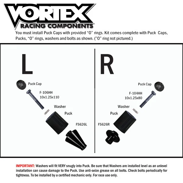 Vortex V3 Frame Sliders Yamaha YZF-R6 06-16 - Image 2