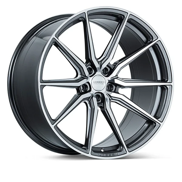Vossen HF-3 Hybrid Forged Front Wheel, Gloss Graphite Polished, Deep Face, 20x9.5 +252015-2026 Mustang