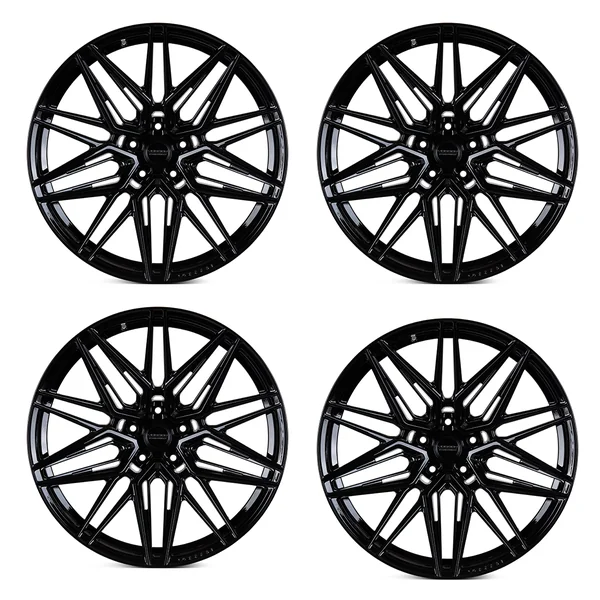 Vossen HF-7 Hybrid Forged Wheel Set, Gloss Black, 20x9.5 +25/20-10.5 +452015-2026 Mustang