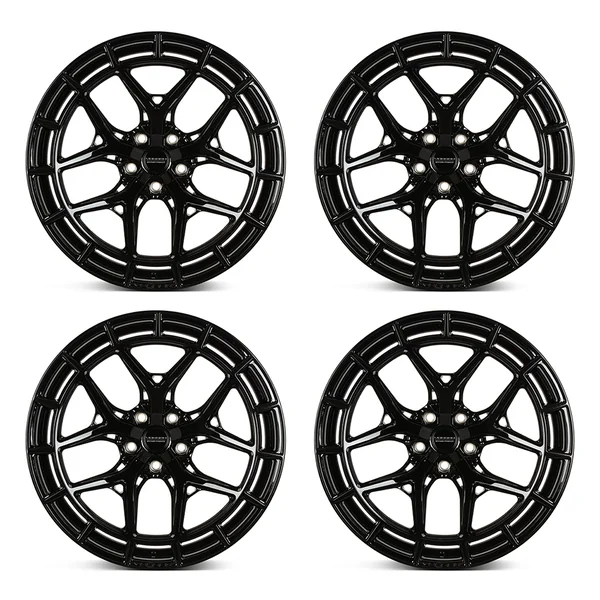 Vossen HFX-1 Hybrid Forged Wheel Set, Gloss Black, 20x9.5 +25/20x10.5 +452015-2026 Mustang