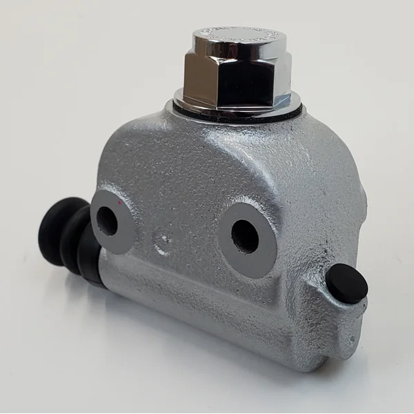 Wagner Lockheed Style ¾” Bore Rear Brake Master Cylinder w/Cap & Boot For 1958-(Early)1979 Harley FL & 1971-(Early)1979 Harley FX Replaces HD# 41761-58 & 41761-78 - Cast Iron Painted Silver