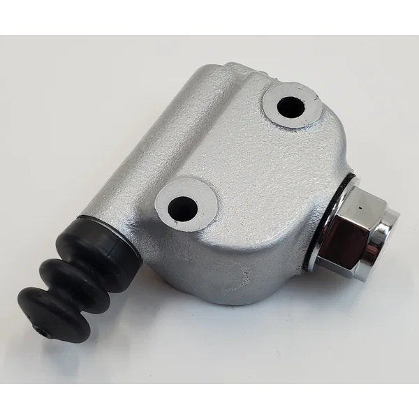Wagner Lockheed Style ¾” Bore Rear Brake Master Cylinder w/Cap & Boot For 1958-(Early)1979 Harley FL & 1971-(Early)1979 Harley FX Replaces HD# 41761-58 & 41761-78 - Cast Iron Painted Silver - Image 3