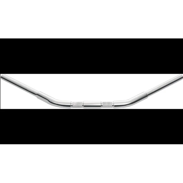 Wild 1® Chrome Stanless Steel 1-1/4" Chubby® Handlebar Drag/Springer Bend - Knurled Center / Pre-Drilled / Notched for Throttle-By-Wire Harley Models - Made in USA