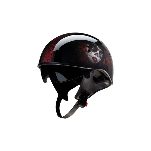 Z1R Vagrant Red Catrina Half Helmet