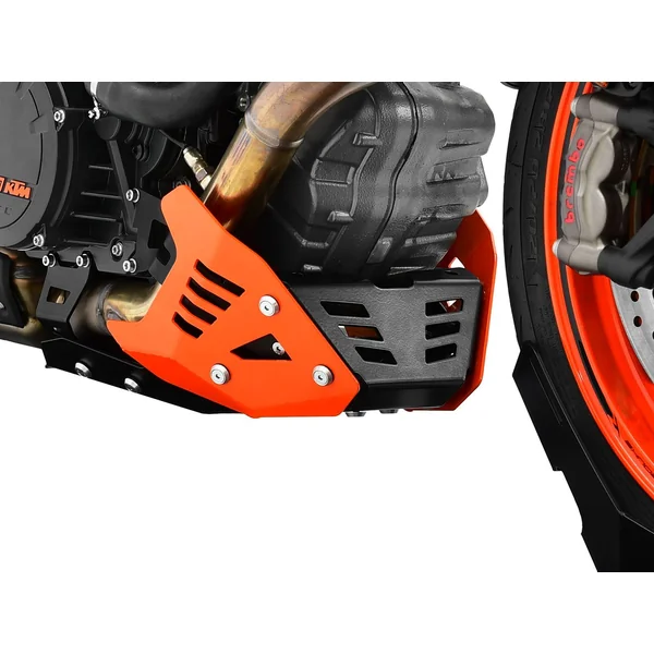 Zieger Skid Plate for KTM 1290 Superduke R ’14-’19 / GT ’16-’19 | Black/Orange - Image 2